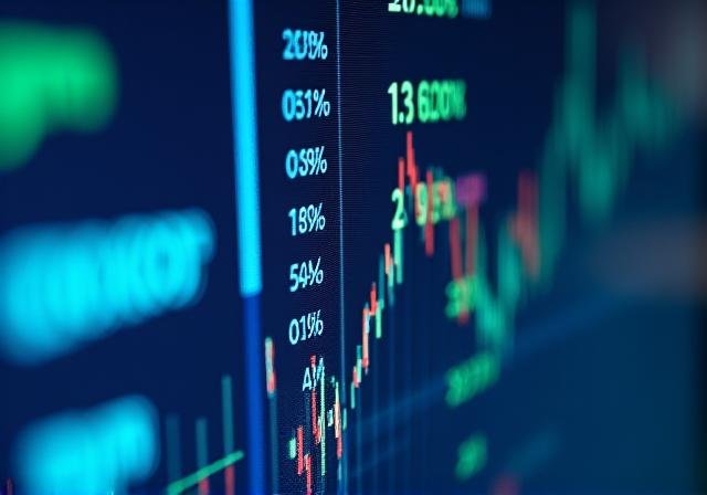 Chart of metal price fluctuations on digital screen